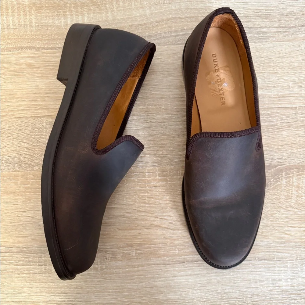 Duke + Dexter Bowler Brown Leather Loafers Men’s Sz 11